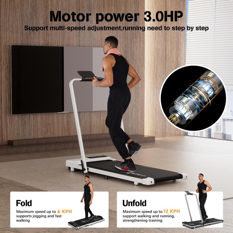 【Superun】Ct05 Treadmills 3 in 1 under Desk Foldable Walking Pad 320Lbs 3.0HP Quiet Running Machine Portable for Small Spaces Installation-Free