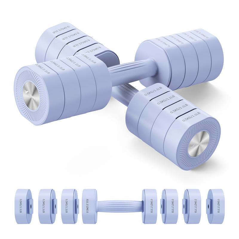 MERACH Adjustable Dumbbell Set, 4 in 1 Free Weights Dumbbells Each 2.2-8.8LBS Hand Weights for Women Soft Rubber Handle for Home Gym Exercise Training