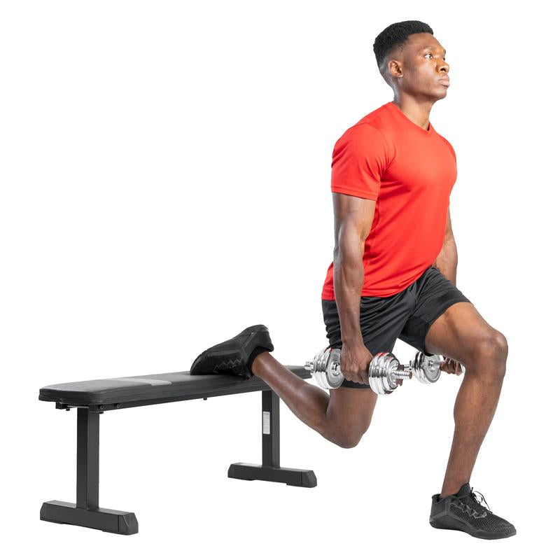 Flat Utility Weight Bench - Space-Efficient Design - Max Weight Capacity of 500 Lbs - Versatile Equipment for Strength Training Compact Gym