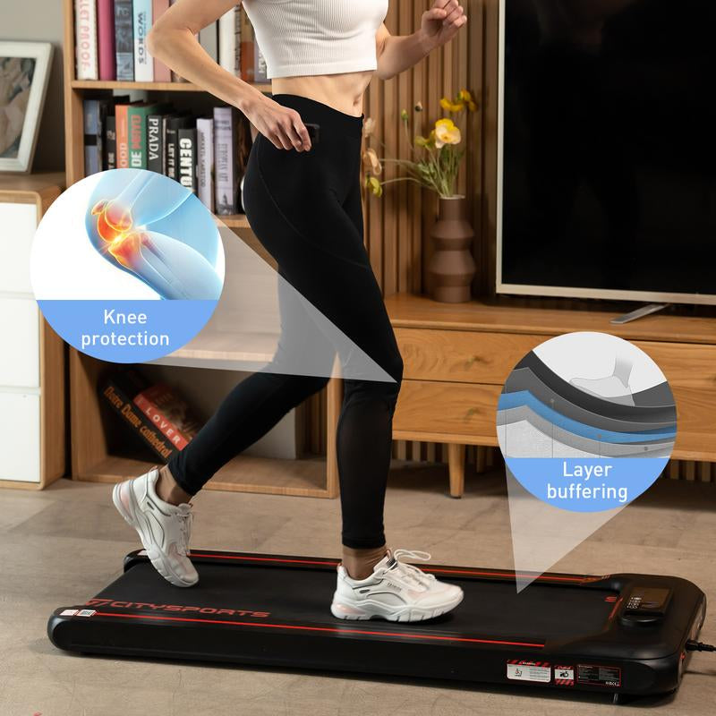 Ultra Quiet & Thin under Desk Walking Treadmill: Portable, LCD and Calorie Monitor , Home/Office, Durable Treadmill with APP, Compact