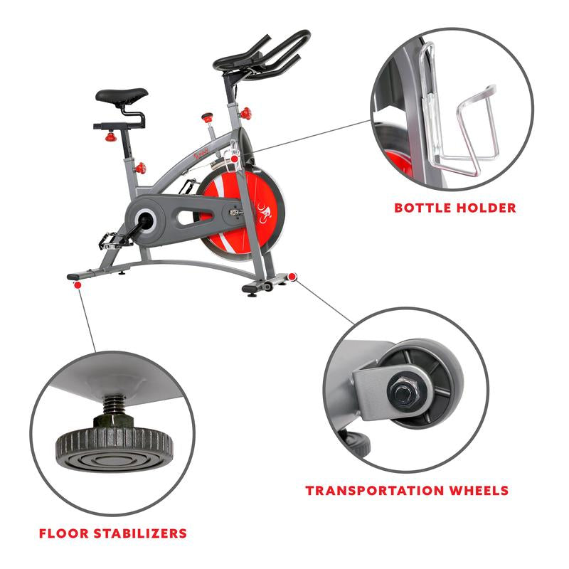 Belt Drive Exercise Bike Indoor Cycling Bike W/ LCD Monitor