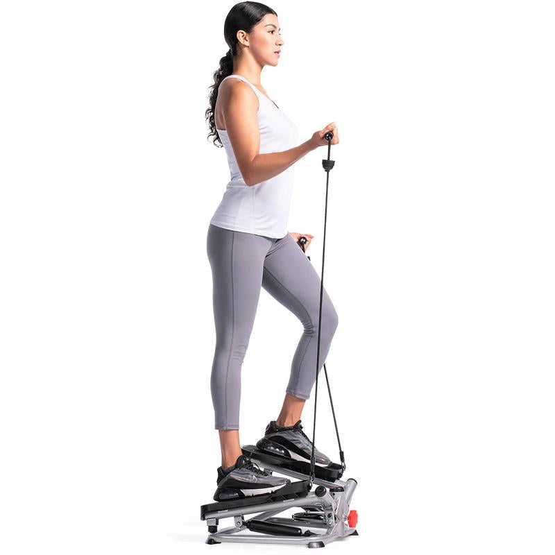 Twist Stair Steppers for Exercise with Resistance Bands, Stair Stepper Machine for Home Exercise W/ LCD Monitor, Compact & Twisting Stepper Workout Equipment for Fitness Mini Gym